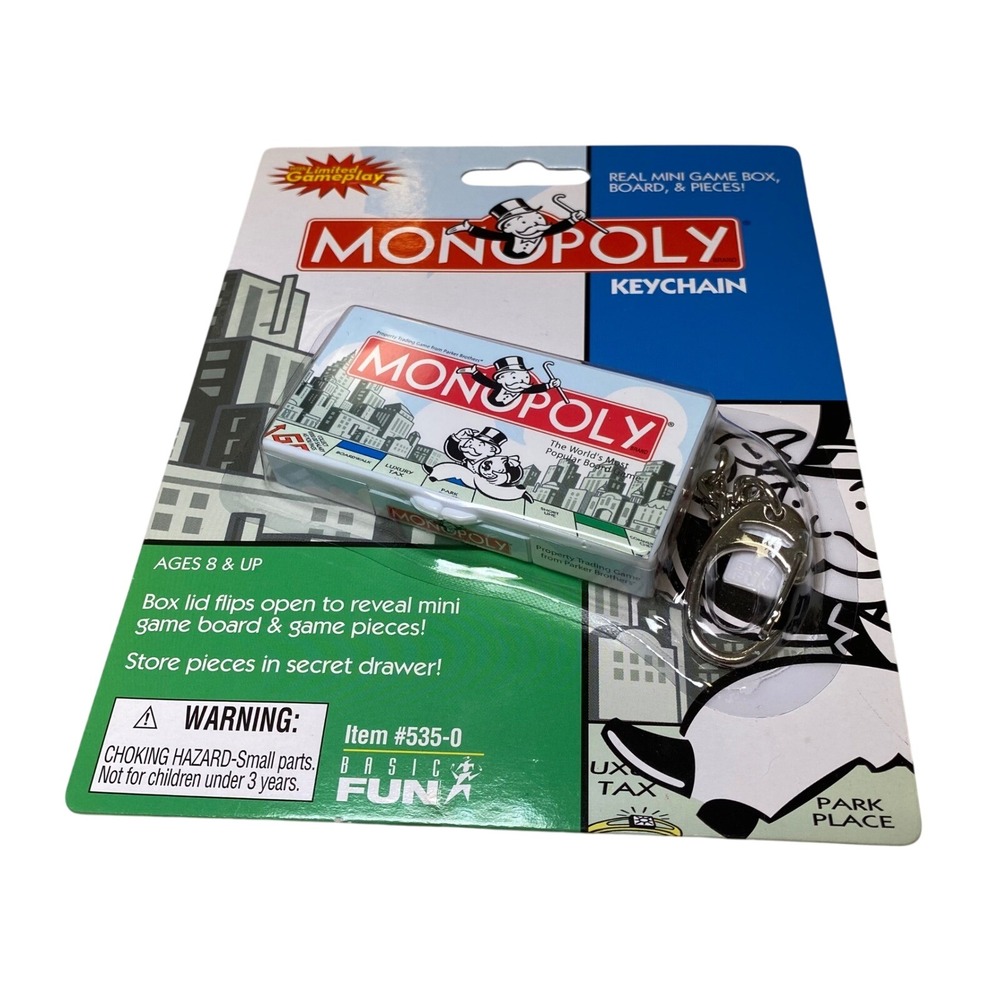 Monopoly Keychain Mini Game Basic Fun 535 0 New Sealed Vintage